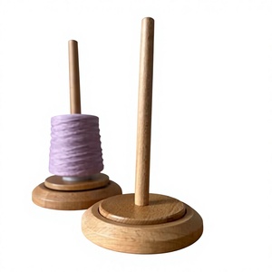 AZ ENTERPRISES AZE-YS056 Eco-Friendly Portable Wooden Double Spindle Yarn Holder & Spinner Stand for Knitting <b>Crochet</b> Sewing - Product Image 2