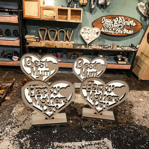 Décorations de Noël pour la maison, artisanat en bois découpé au laser, forme personnalisée, cadeaux pour la fête des pères et des mères, boîtes en bois, décoration de table - Product Image 3