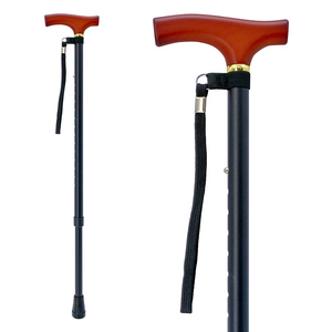 ไม้เท้าปรับได้สำหรับผู้ชายทำจากอะลูมิเนียมสีดำพร้อมที่จับไม้ - Product Image 5