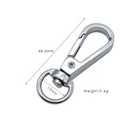 Mousqueton pivotant de luxe en alliage de zinc noir de 38 mm avec boucle de sangle, pivotant à 360 degrés, antirouille, écologique et robuste