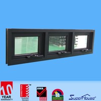 Fenêtres coulissantes horizontales en aluminium NFRC, style moderne, double vitrage, résistantes aux ouragans, pour cuisine et salle de bain, blanc et noir