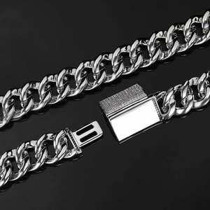 قلادة رجالية قابلة للتخصيص بسلسلة كوبية 16 مم مع عيون من الزركون، تصميم هيب هوب عصري عالي الحساسية من النحاس لأوروبا والولايات المتحدة - Product Image 4