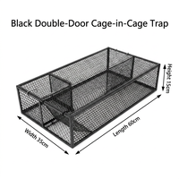 Piège à double porte en métal noir professionnel multi-usages pour rats, serpents, poissons - Antirouille et durable, capture vivante sans cruauté