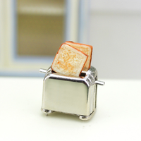 Dolllland Mini cuisine bricolage modèle alimentaire jouet Miniature pain Toast Maker pour maison de poupée métal Miniature jouet