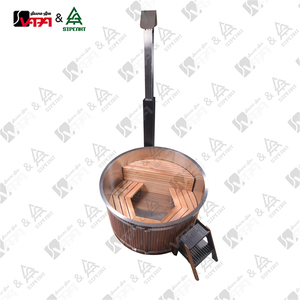 Sauna <span class=keywords><strong>de</strong></span> Leña <span class=keywords><strong>Redonda</strong></span> Vapasauna, Bañera <span class=keywords><strong>de</strong></span> Hidromasaje <span class=keywords><strong>de</strong></span> Cedro Rojo, Chimenea Exterior, Diseño Moderno, Uso en Hoteles al Aire Libre, Fácil Montaje, 1 Año <span class=keywords><strong>de</strong></span> Garantía - Product Image 3