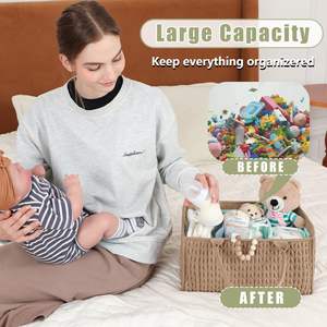 Organisateur de couches pour bébé en polyester, bac de rangement pour chambre d'enfant et sac de transport pour voiture, vente en gros - Product Image 4