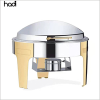 Großhandel 6-Liter Edelstahl Chafer Dish Gold Square Top Elektro Buffet Herd Hydraulic Hotel Restaurant Cheffing Dishes