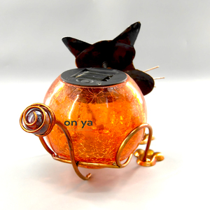 Statue d'animal solaire Oniya en métal, mignonne, chien, <span class=keywords><strong>chat</strong></span>, grenouille, pour <span class=keywords><strong>jardin</strong></span> extérieur avec boule de verre LED, décoration de <span class=keywords><strong>jardin</strong></span> printanière - Product Image 3