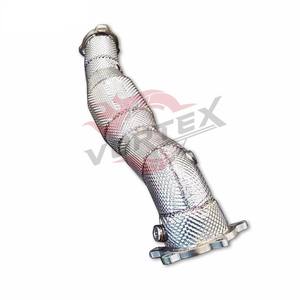 Collecteur d'échappement haute performance en acier inoxydable 304 avec catalyseur pour Audi S6 S7 S8 RS6 RS7 C7 4.0T V8 2012–2018 avec bouclier thermique sans voyant d'avertissement (CEL) - Product Image 4