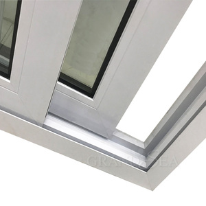 Fenêtres en <span class=keywords><strong>aluminium</strong></span> à double vitrage trempé blanc résistant aux ouragans, fenêtre coulissante en <span class=keywords><strong>aluminium</strong></span> <span class=keywords><strong>pour</strong></span> la maison, <span class=keywords><strong>pour</strong></span> l'appartement, avec design de grille - Product Image 4