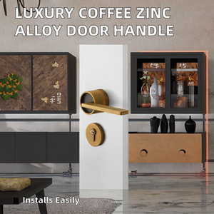 Modern Interior Zinc Alloy <b>Door</b> Handle Luxury Coffee Color Easy Installation Ambidextrous Design for Bedroom Hotel Apartment Use - Product Image 2
