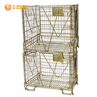 Cage métallique pliable et empilable pour transport en entrepôt, capacité 4-6 niveaux, en PET préformé