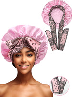 Nouvelle Arrivée Été – Bonnet en Satin Grande Taille avec Ruban Réglable pour Femme Adulte (Vente Transfrontalière)