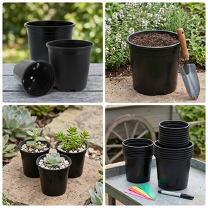 Pot de pépinière en plastique noir de 1 gallon, matériau PP, paroi épaisse, moulé par injection, pour la culture d'arbres, d'arbustes et de plantes - Vente en gros - Product Image 6