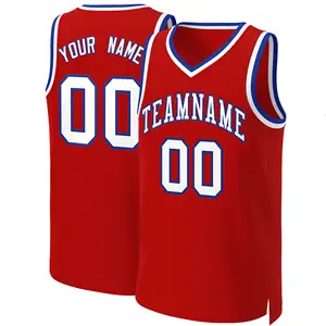 プリントオンデマンドサマーバスケットボールジャージーファッション快適な男性のトップス服バスケットボールユニフォーム卸売スポーツウェアトップTシャツ