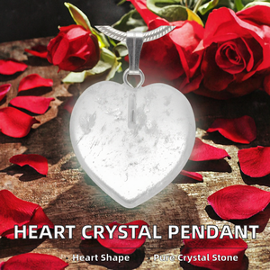 Collier Pendentif Cœur en Cristal de Quartz Transparent Classique, Accessoires Cadeaux, Pendentifs DIY en Pierres Précieuses - Grande Vente - Product Image 2