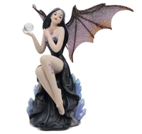 Resina Dark Fairy Witch Spirit Forest con orbes estatuas de piedra de cristal decoración del hogar y coleccionables