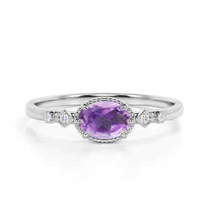 Classic 925 <b>Silver</b> <b>Opal</b> Engagement <b>Ring</b> Bezel Setting Rhodium Plated Women's Fine Jewelry Band - Product Image 2