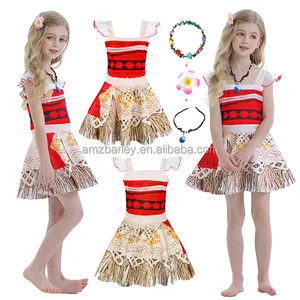 2-8 Jahre Mädchen Moana Halloween Prinzessin TV Film Kostüm Kinder Sommerkleid Karneval Geburtstags feier Kinder Baby Kleidung