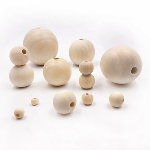 Perle di Legno Naturale Non Finite, Accessori Fai-da-Te, Legno di Loto 35/40/50mm, Perle in Legno per Creazioni Lucidate - Product Image 1