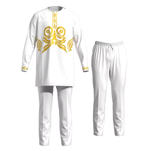 Ensemble de costume africain pour <span class=keywords><strong>homme</strong></span> <span class=keywords><strong>Boubou</strong></span> Dashiki 2 pièces Chemise à manches longues et <span class=keywords><strong>pantalon</strong></span> en coton Grande taille - Product Image 2