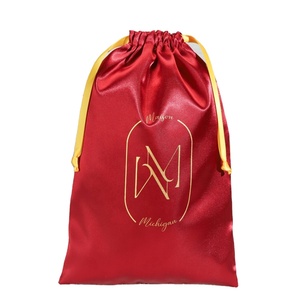 Hot Sale Satin <b>Drawstring</b> Cosmetic <b>Makeup</b> Tools Storage Pouch Custom logo Satin Gift Packaging <b>Drawstring</b> <b>Bag</b> - Product Image 2