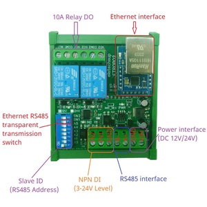 Modbus RTU <span class=keywords><strong>TCP</strong></span>/<span class=keywords><strong>IP</strong></span> UART DI-DO Netwerkcontroller Schakelaar PLC Remote IO <span class=keywords><strong>Board</strong></span> <span class=keywords><strong>3</strong></span> IN 1 Seriële Serve/Ethernet/RS485 Relaismodule - Product Image 6