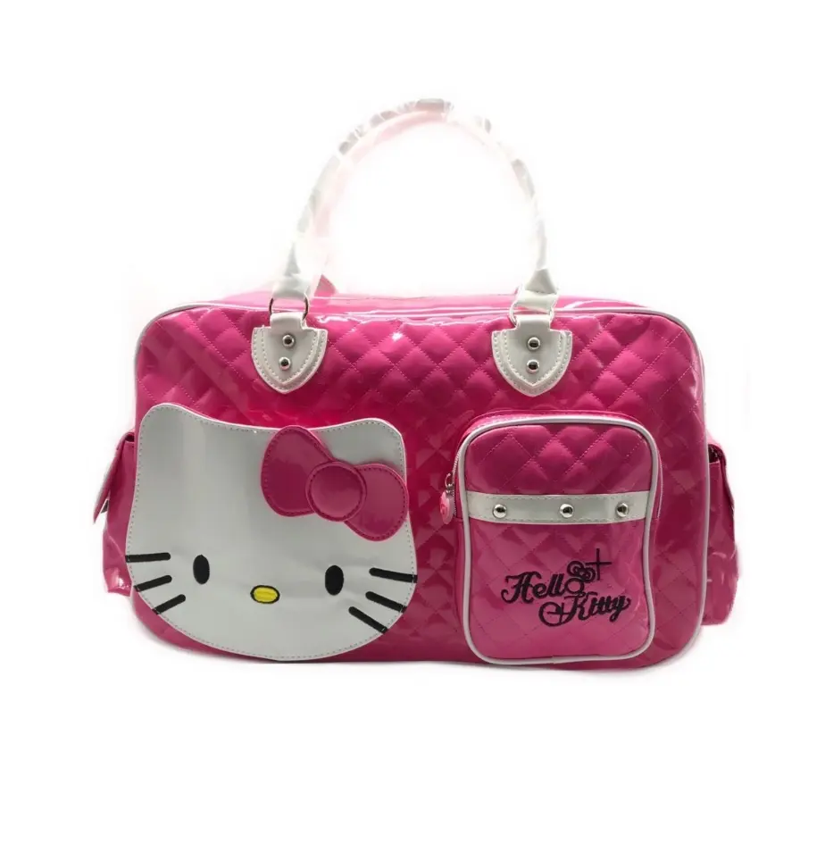 Симпатичная дорожная сумка kitty на выходные, стеганая Дорожная сумка из искусственной кожи
