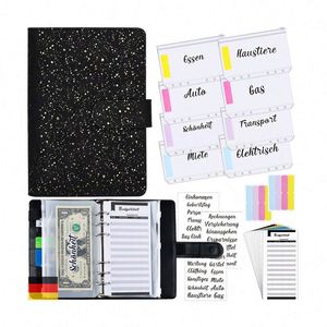 Creative Loose Leaf Budget Planner Binder Notebook Multi Function Faux Pu Leather Hardcover Pocket Diary <b>Journal</b> Custom Color - Product Image 1