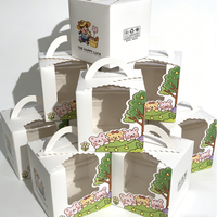 Boîtes à dessert individuelles blanches et roses pour gâteaux, snacks, chocolats, biscuits, bonbons, avec impression en relief pour la présentation alimentaire