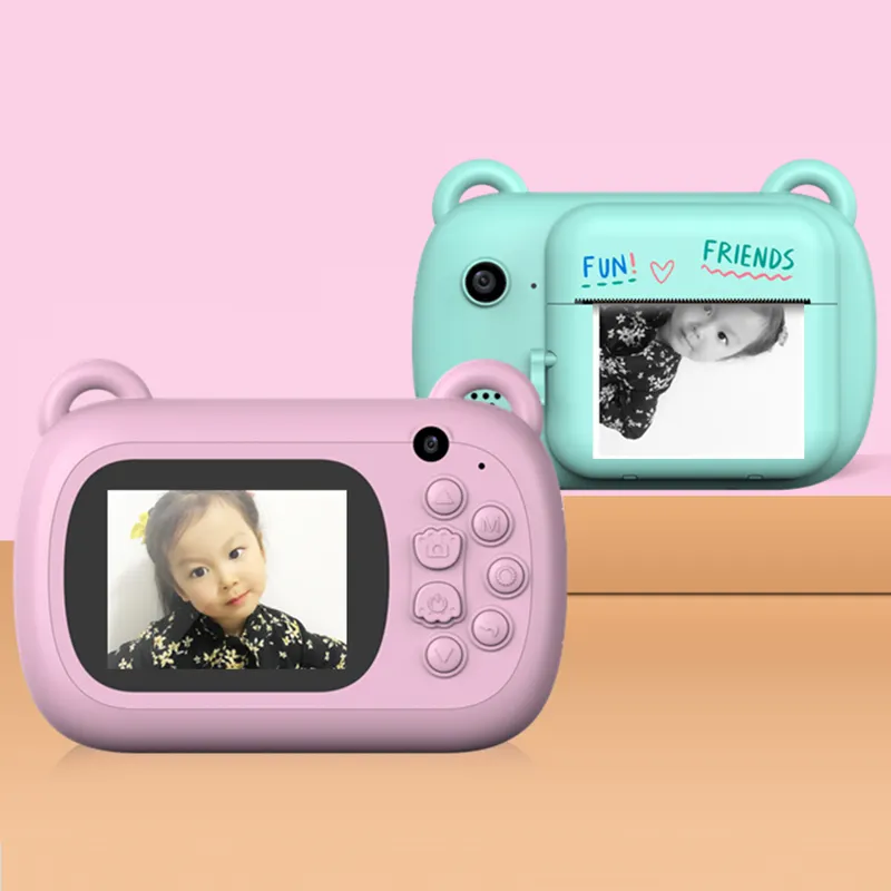 Front And Rear Dual Lens Tap And Hit 1080P Hd Photo 1200Mah Video Recording Digital Instant Print Camera For Children