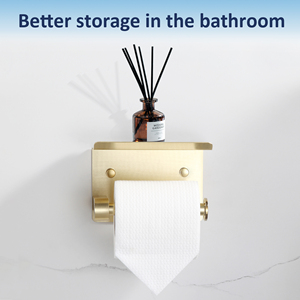 Support de papier toilette en aluminium avec étagère, vente en gros pour la décoration, par Gold Factory - Product Image 2