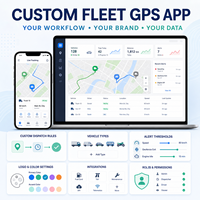 Gestion avancée de flotte par GPS, développement d'applications de suivi GPS pour flotte pour iOS et Android avec alertes géofences et suivi du comportement du conducteur LionCreate