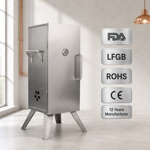 <span class=keywords><strong>Fumoir</strong></span> vertical au charbon de bois de 1050 mm, <span class=keywords><strong>fumoir</strong></span> commercial portable <span class=keywords><strong>en</strong></span> acier inoxydable, 5 étages, four à <span class=keywords><strong>barbecue</strong></span> avec thermomètre, garantie - Product Image 6