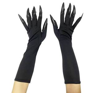 Gants de sorcière d'Halloween MS, accessoires de cosplay à longs ongles noirs, gants de costume griffe de fantôme pour performance scénique - Product Image 5