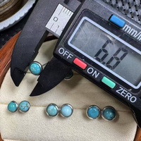 Boucles d'oreilles clous en pierres de guérison en cristal, monture en argent sterling 925, cristal naturel turquoise