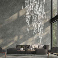 Luminaires suspendus en verre LED de luxe pour hall d'hôtel, luminaires personnalisés pour bureaux de vente, lustres longs à intensité variable, CRI 90 élevé, garantie de 3 ans