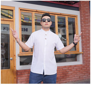 <span class=keywords><strong>เสื้อ</strong></span><span class=keywords><strong>เชิ้ต</strong></span>แขนสั้นผู้ชายไซส์ใหญ่ <span class=keywords><strong>คอ</strong></span>ปกแบบจีน สไตล์ลำลอง ใส่สบาย ระบายอากาศได้ดี ไม่ยับง่าย เหมาะสำหรับฤดูร้อน รับผลิตแบบ ODM - Product Image 1