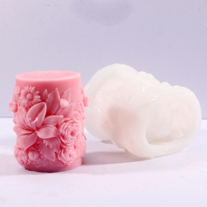 แม่พิมพ์เทียนซิลิโคนรูปดอกไม้ทรงเรขาคณิต สำหรับวันวาเลนไทน์ ใช้ทำดอกไม้บานสำหรับช่อดอกไม้งานแต่งงานและของตกแต่งเจ้าสาว - Product Image 5