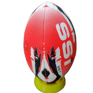 Ballon de rugby de haute qualité Taille-5 Logo personnalisé Caoutchouc solide et durable avec une excellente prise en main Meilleur prix - Product Image 1
