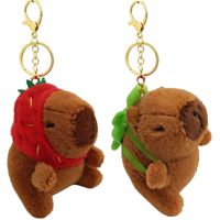 Porte-clés en peluche Capybara mignon, pendentif de sac animal de dessin animé, cadeau unisexe doux importé