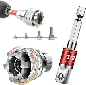 Clé à douille universelle réglable, douille de 10 à 19 mm avec adaptateur de perceuse de 3/8 pouces, compatible avec les hexagonales pour la réparation automobile - Product Image 3