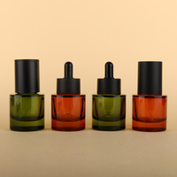 Bouteilles d'échantillons en verre de 30 ml avec bouchon en caoutchouc, compte-gouttes, bouteilles d'huile essentielle transparentes givrées, bouteilles vides pour liquides et essences