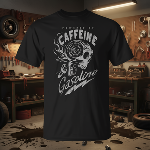 Camiseta Promocional con Diseño de Cafeína y Gasolina - Product Image 3