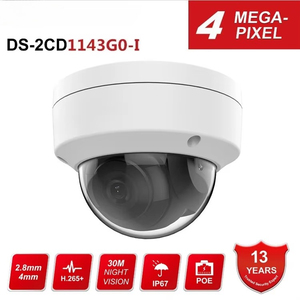 4MP กล้องโดมเครือข่ายแบบตายตัวกล้องแบ็คไลท์เทคโนโลยีที่ชัดเจนถ่ายภาพอินฟราเรดระยะไกล <span class=keywords><strong>DS</strong></span>-<span class=keywords><strong>2CD1143G0</strong></span>-I กล้อง IP 4MP Hik - Product Image 3