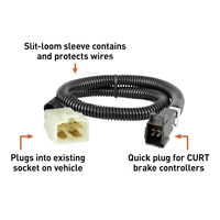 Faisceau de câblage du contrôleur de frein à prise rapide CURT 51529 compatible avec Select Hyundai Palisade Santa Cruz Kia Telluride 31 pouces
