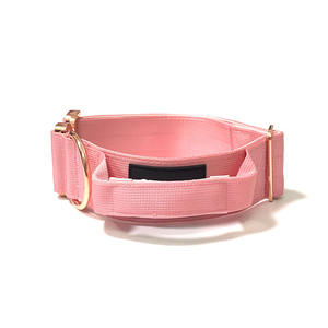 Collar de perro resistente táctico acolchado de neopreno suave de nailon ajustable con hebilla de metal de oro rosa - Product Image 3