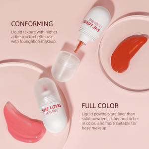 Rubor Líquido Mineral Cremoso de 4 Colores con Logotipo Personalizado al por Mayor, Rubor de Doble Uso para Mejillas y Labios, Maquillaje de Contorno con Efecto Bronceado - Product Image 5