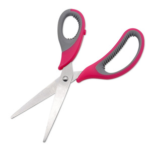Stainless Steel 7.5-Inch Office Scissors Red Gray Handle Home Use Straight Head Paper Cutting - Product Image 1