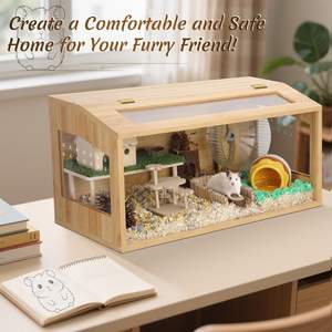 Ahşap <span class=keywords><strong>Hamster</strong></span> kafes küçük hayvan muhafaza ahşap <span class=keywords><strong>Hamster</strong></span> kafes cüce büyük akrilik <span class=keywords><strong>Hamster</strong></span> kafes ve Hideout ile habitatlar için - Product Image 4